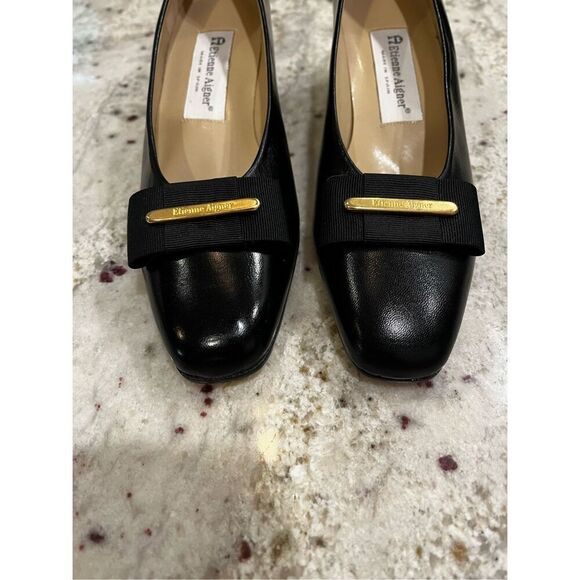 Etienne Aigner Savannah Black Leather Low Heel Sz 8N NWT - Picture 3 of 7